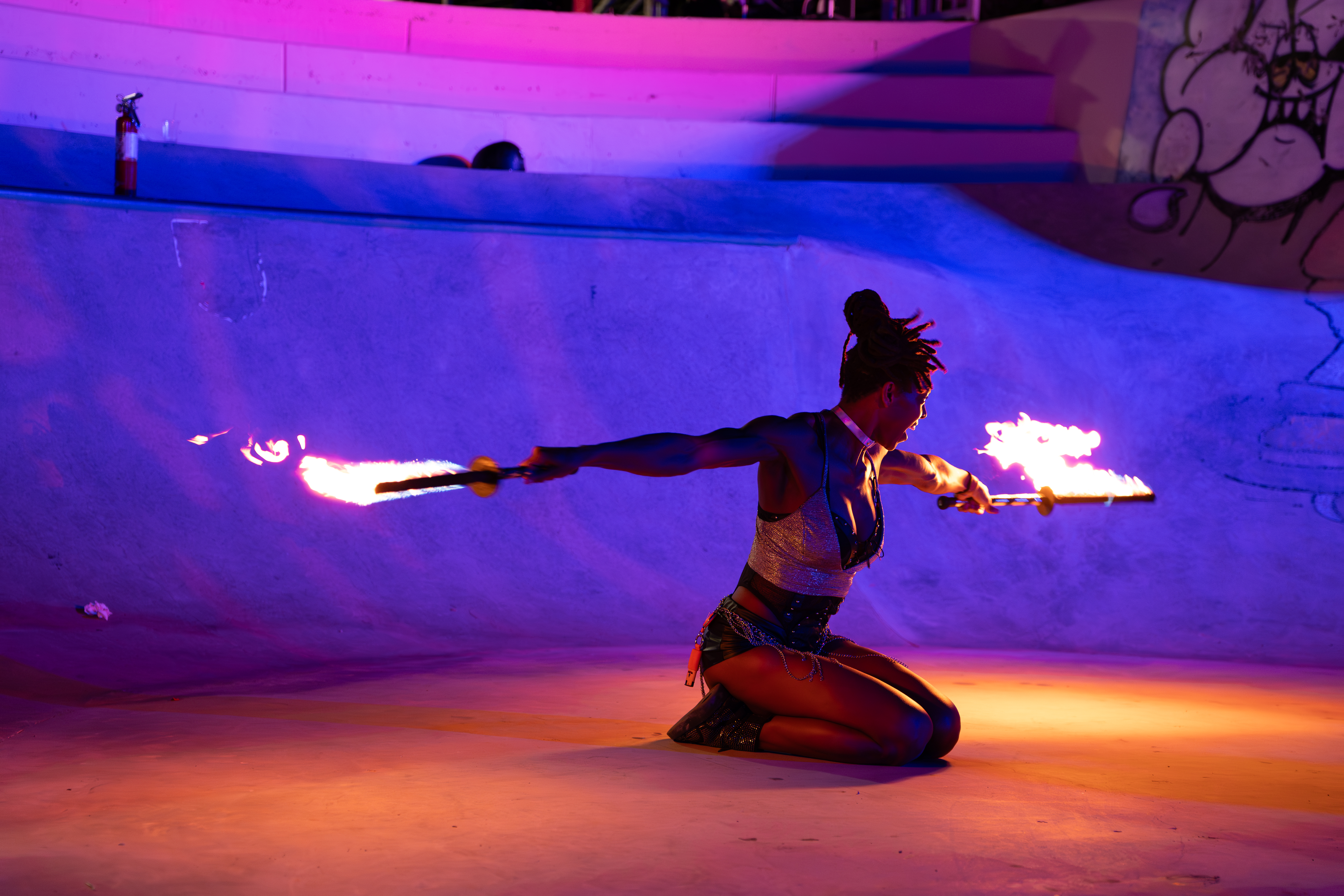 Double swords fire performance